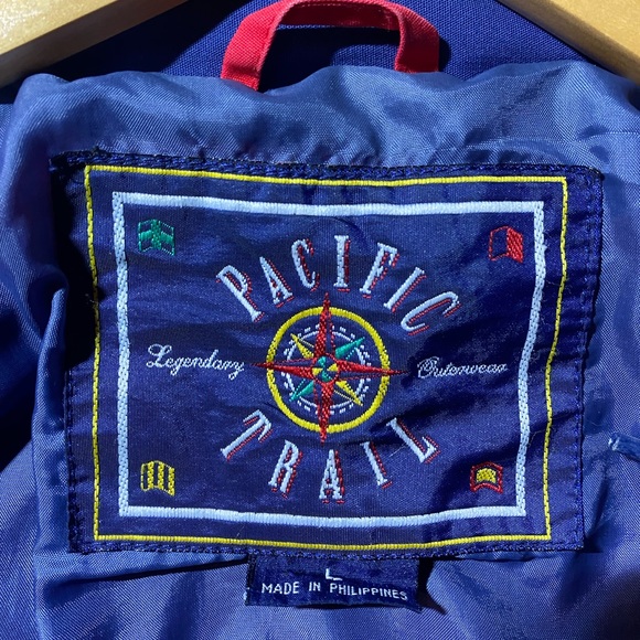 Pacific Trail Boat Jacket Men's Large Red Hidden Hood Full Zip| Nautical - Picture 15 of 16